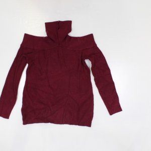 RUBY RIBBON women's open shoulder sweater Size L magenta